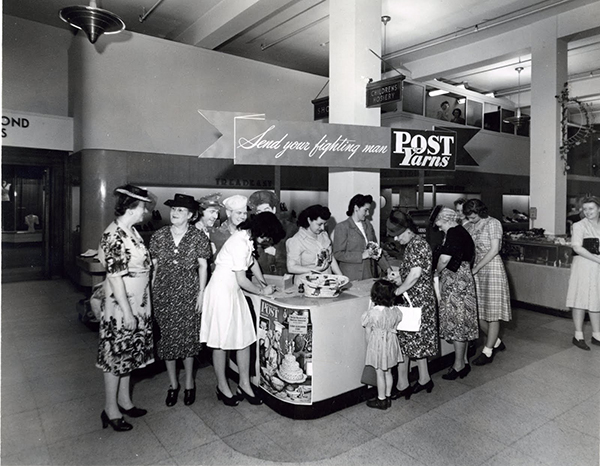 Shoppers at the Carl Co. department store, Schenectady, NY, 1940s
